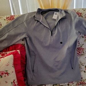 Gilly Hicks Long Sleeve Quarter Zip Mens Size S Gray Kangaroo Pocket Long Sleeve